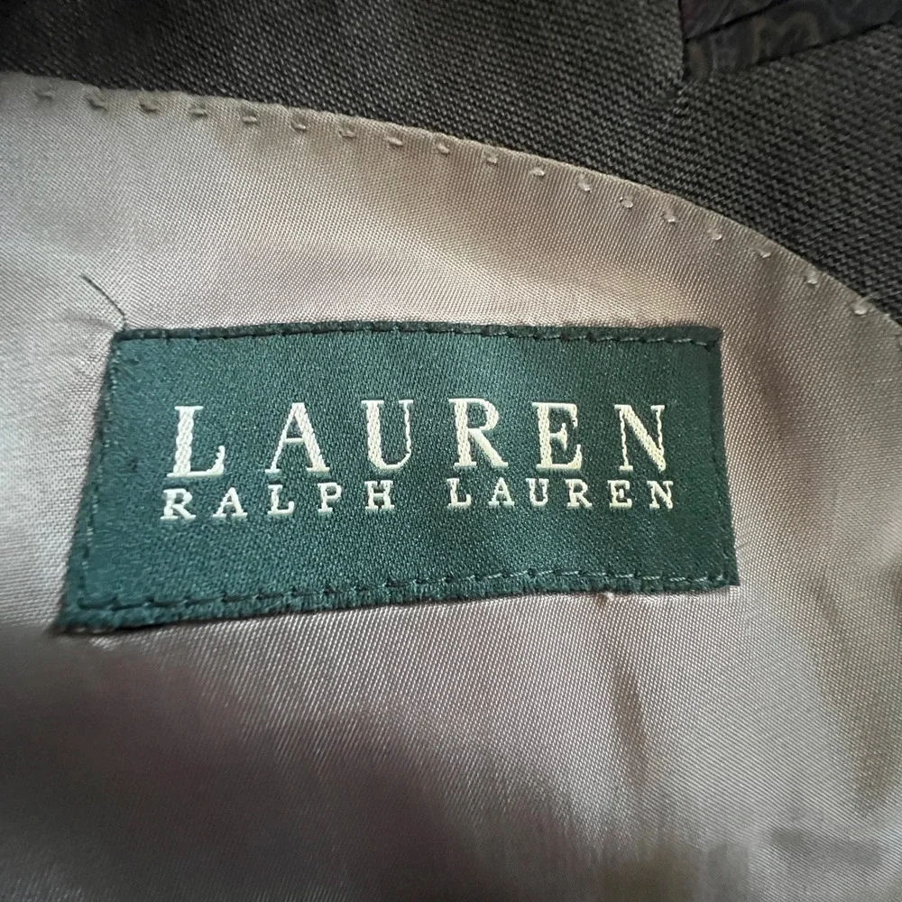 Lauren Ralph Lauren Blazer Mens 48R Gray Taupe Wool Sport Coat Business Jacket